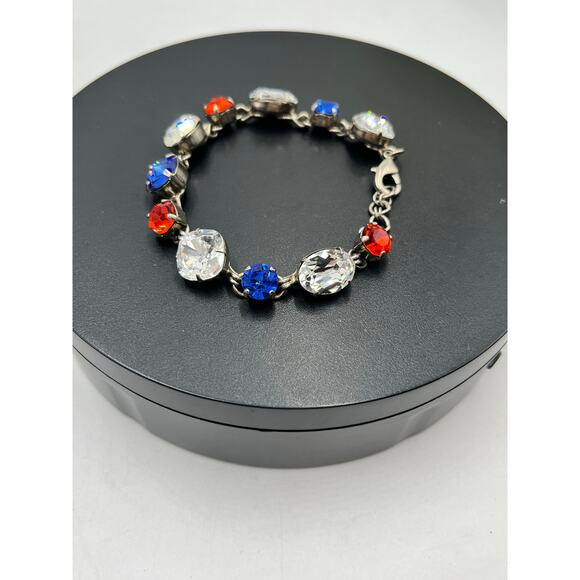 Sorrelli‎ Vintage Red White Blue Crystal Patriotic Austrian Crystals Bracelet - Picture 5 of 7